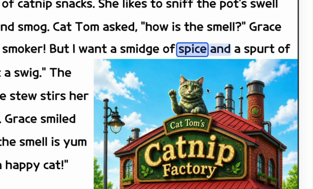 SnapPhonics word detail showing the word factory broken into f-a-ct-or-y with the CT end blend rule explained